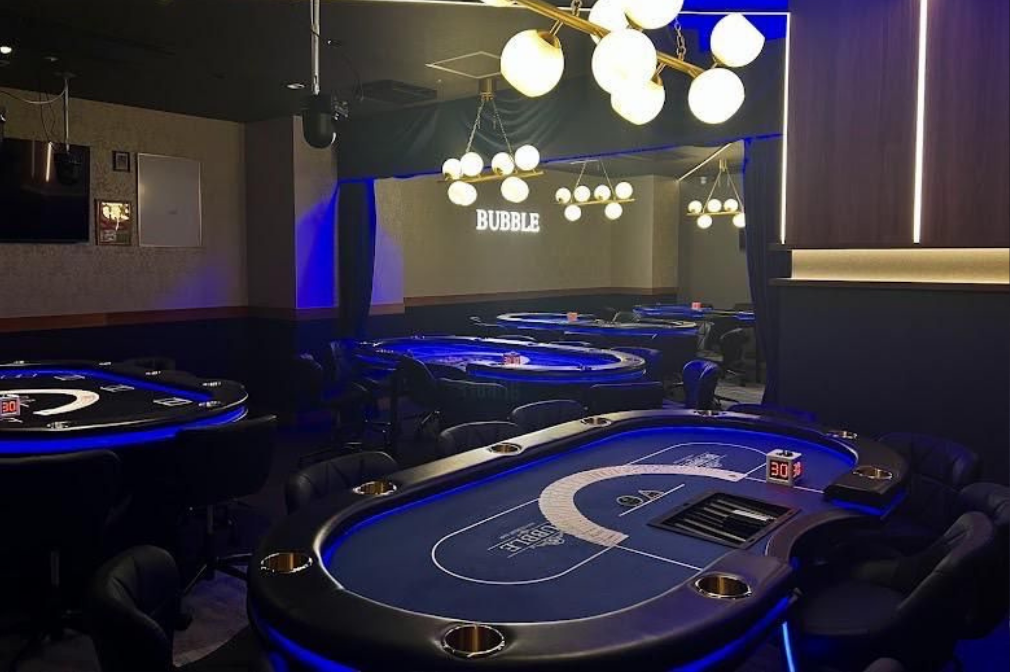 赤坂のポーカールーム、BUBBLE 赤坂店の店内画像