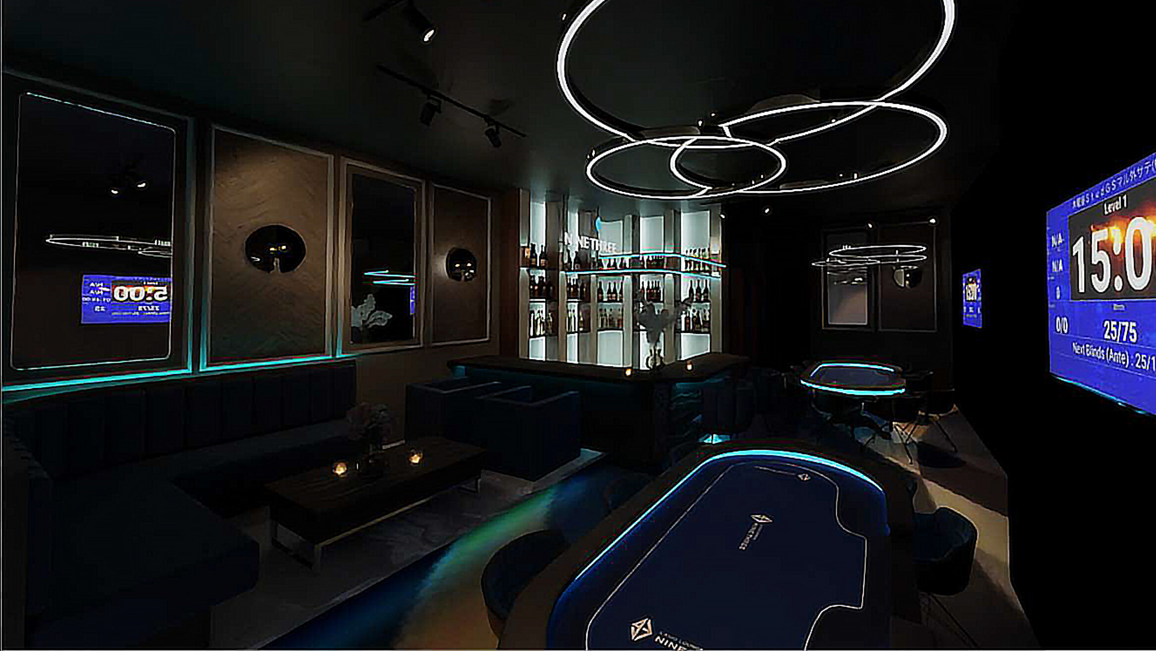 都内のポーカールーム、NINE THREEの店内画像