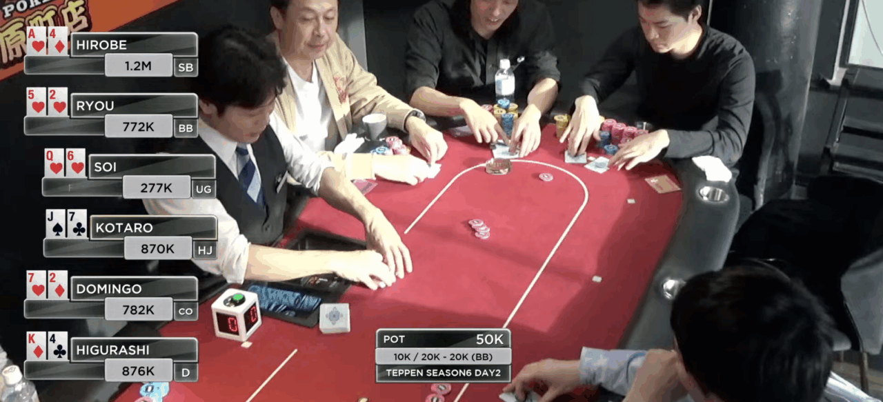 じゃんけんポーカーで行われているYouTubeの配信の様子