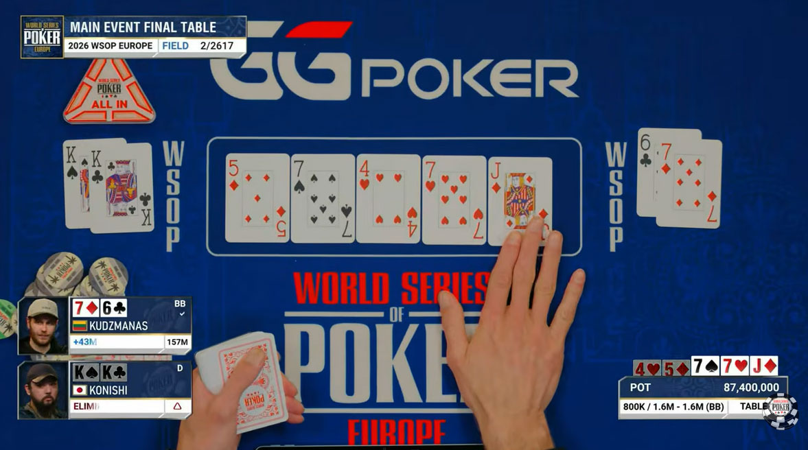 WSOPヨーロッパ2026メインイベントラストハンド