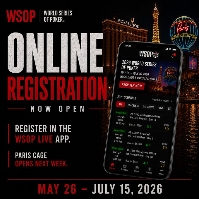 WSOP LIVE 登録受付開始