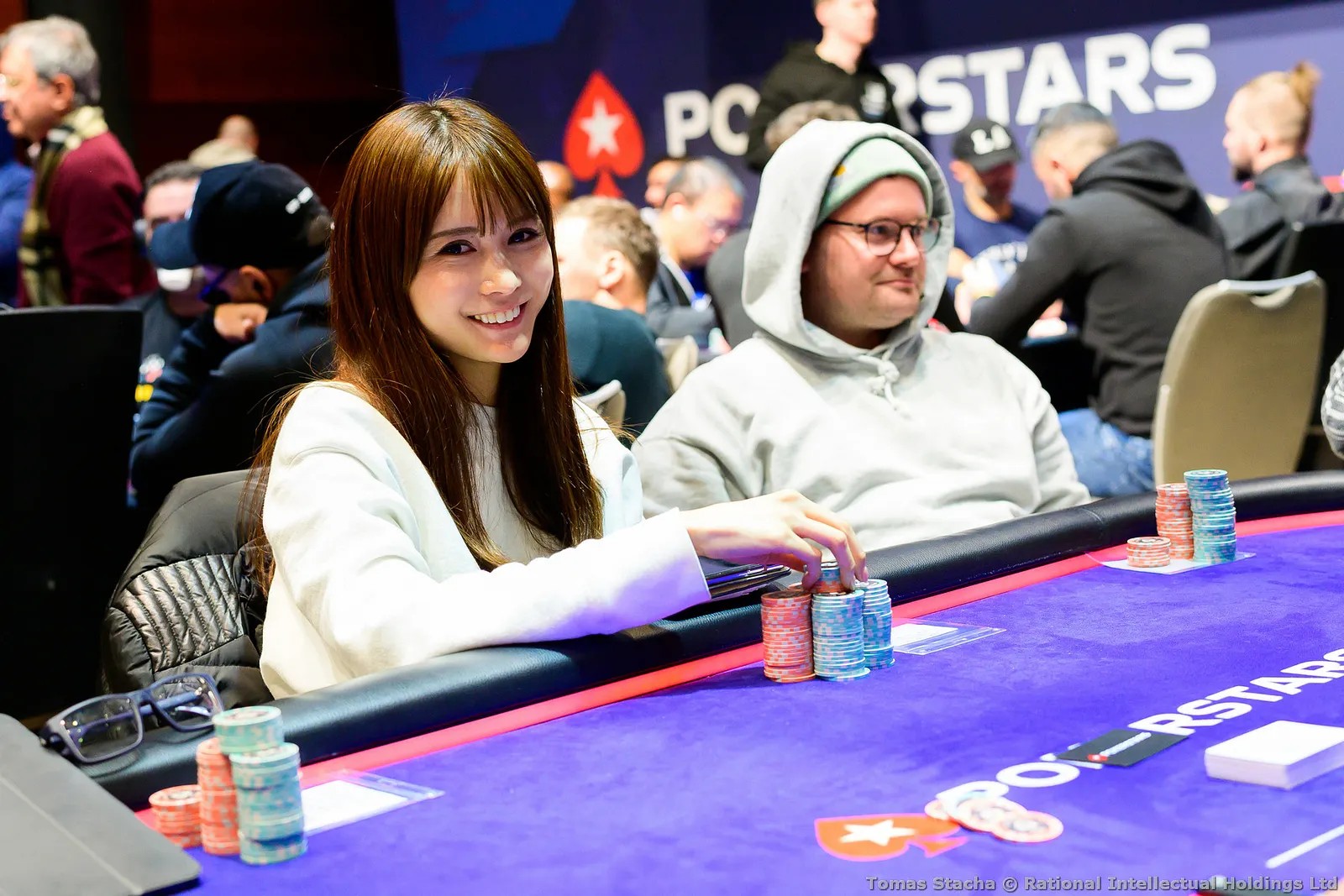 EPT Barcelonaでプレイする岡本さん