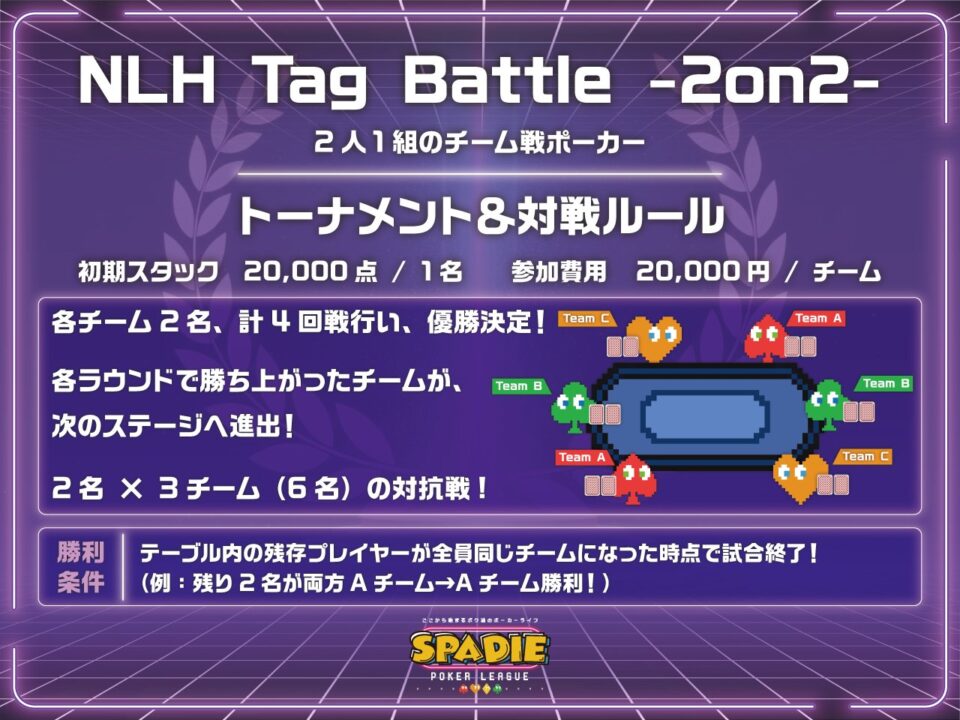 ポーカーの登竜門】SPADIE POKER LEAGUE TOKYO 42nd が2026年8月に開催