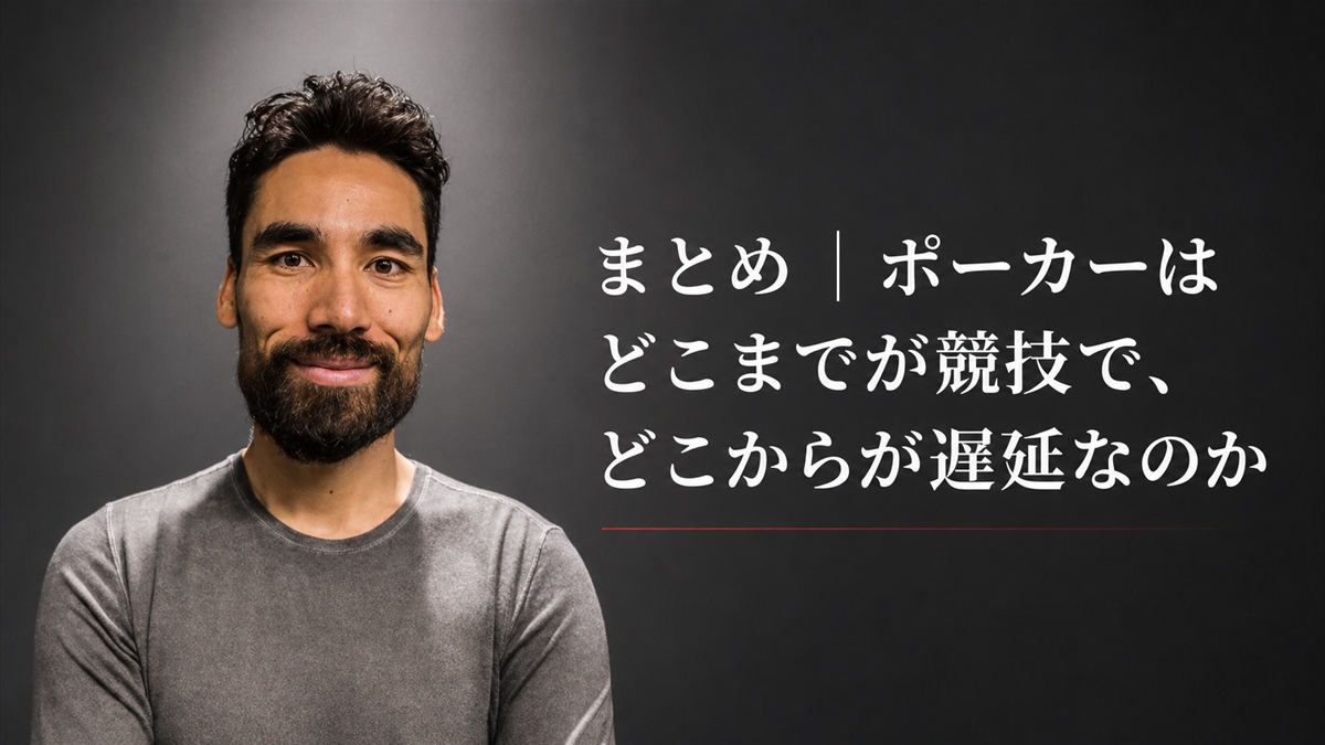 ポーカーはどこまでが競技で、どこからが遅延なのか