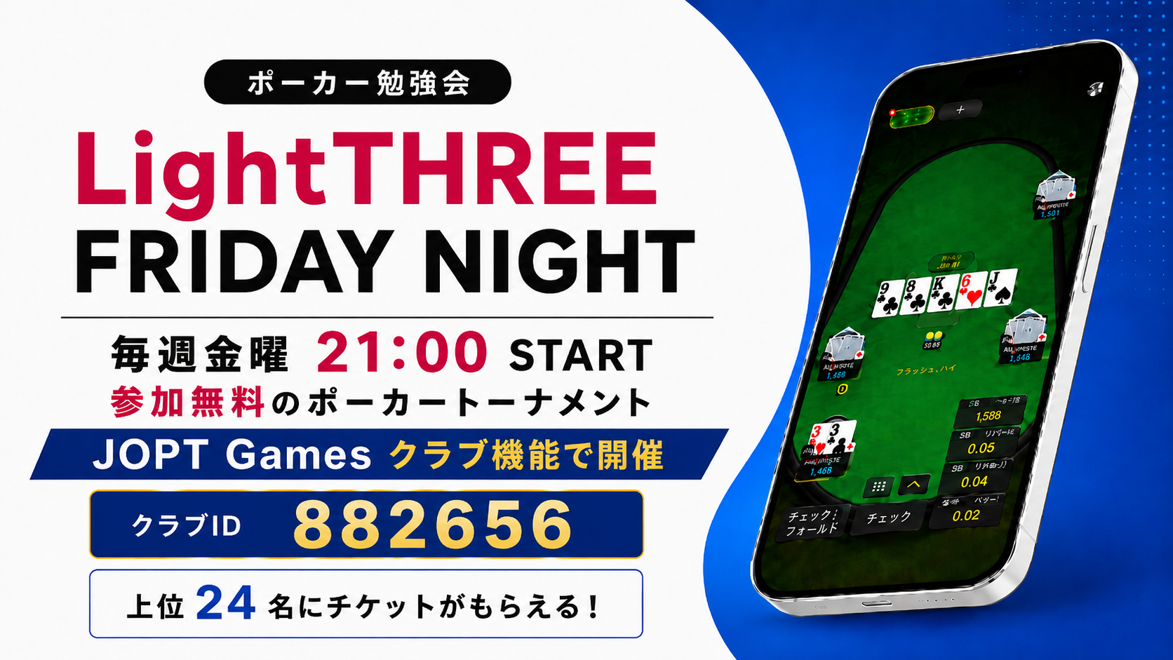 【ポーカー勉強会】lightthree Friday night