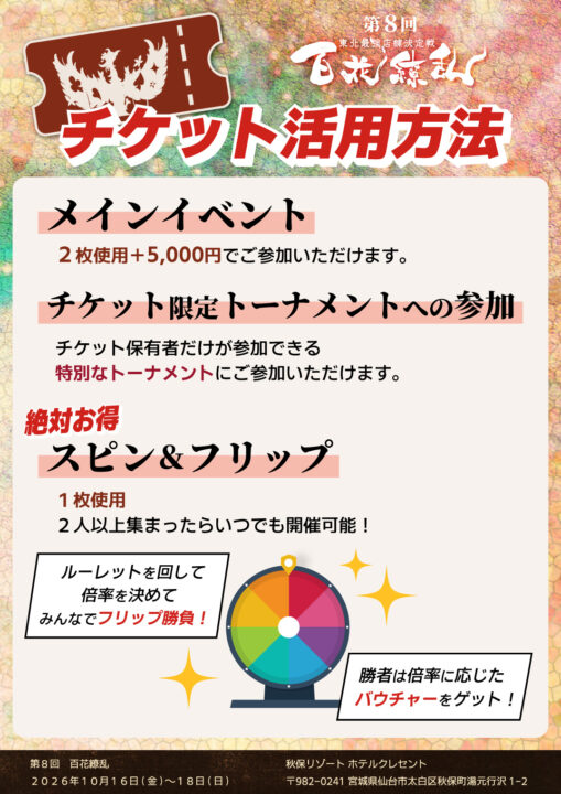第8回 百花繚乱チケットの活用方法