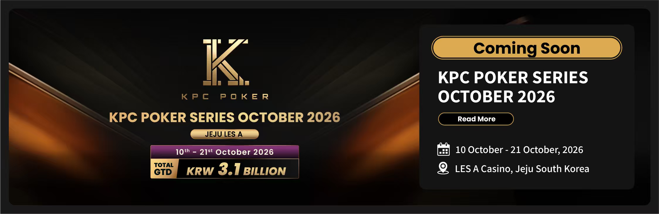 KPC Poker Series October 2026の公式ビジュアル