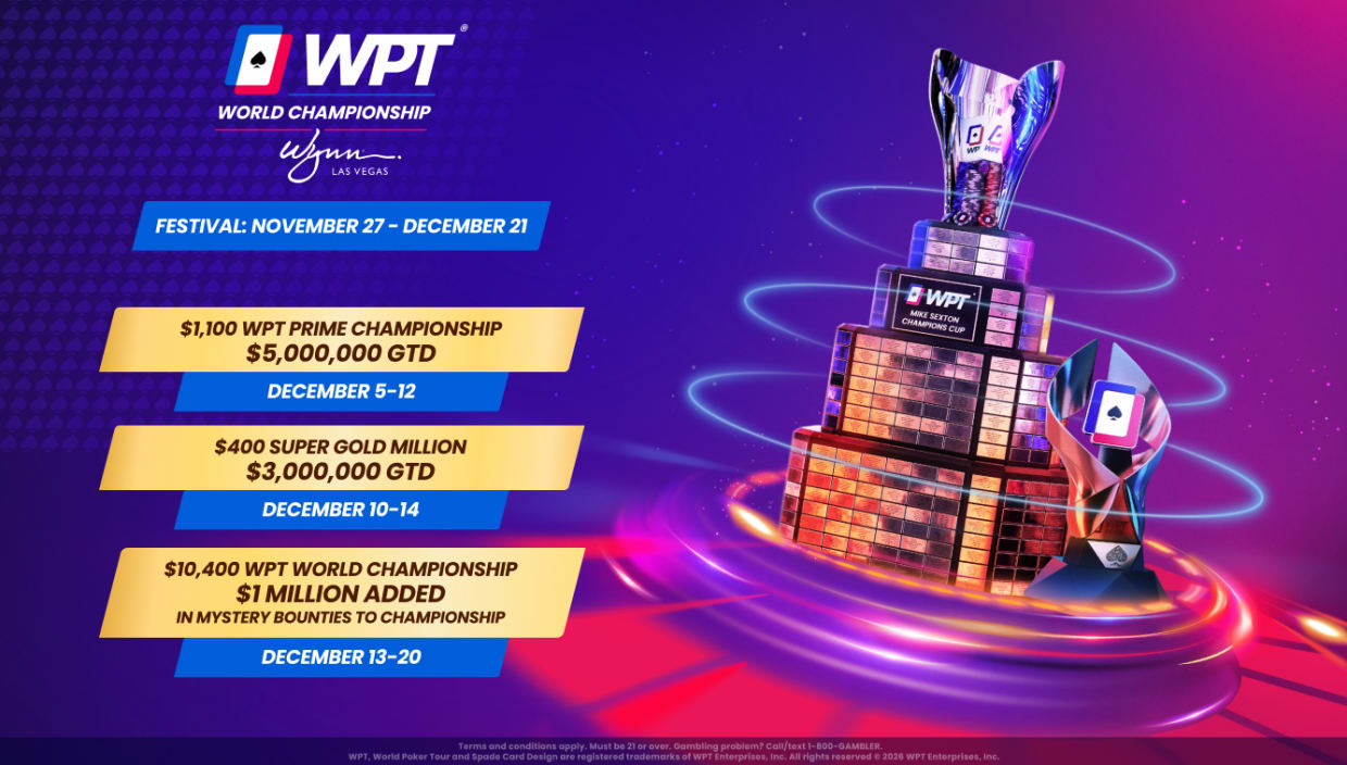 メイン優勝者の次の挑戦先となるWPT World Championship 2026の公式告知画像