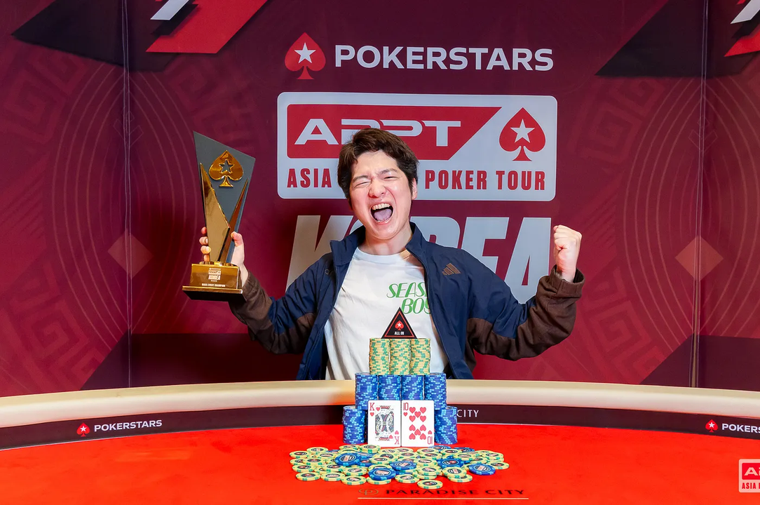 APPT Korea 2026 メインイベントで優勝した際のHirotaka Fukatsuさん