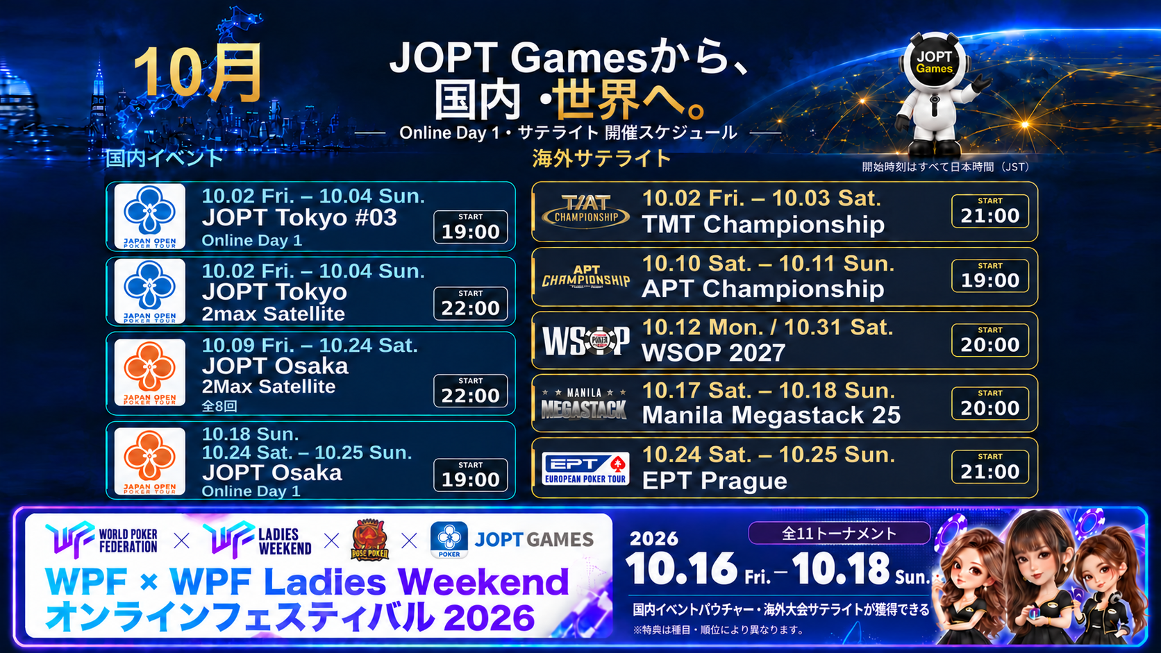 10月のオンラインサテライトと国内大会のOnline Day 1